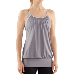 Lululemon No Limits Athletic Tank Gray/Gray Stripes Size 4‎